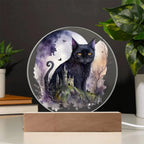 Feline's Halloween Haunt: Acrylic Plaque Halloween Lighted Decor