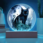 Feline's Halloween Haunt: Acrylic Plaque Halloween Lighted Decor