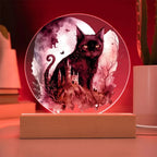 Feline's Halloween Haunt: Acrylic Plaque Halloween Lighted Decor
