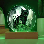 Feline's Halloween Haunt: Acrylic Plaque Halloween Lighted Decor