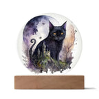 Feline's Halloween Haunt: Acrylic Plaque Halloween Lighted Decor