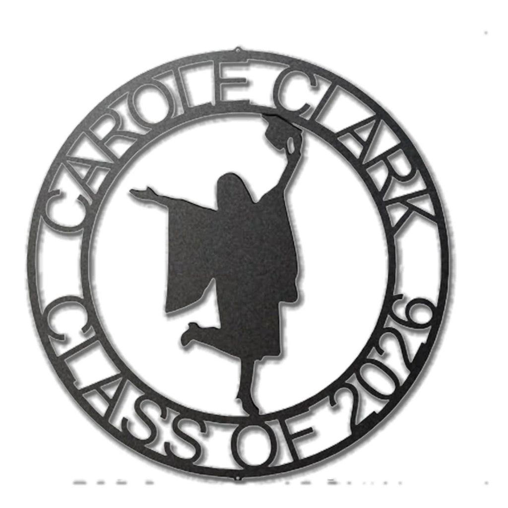 Male or Female Graduate Custom Name Metal Art Wall Sign