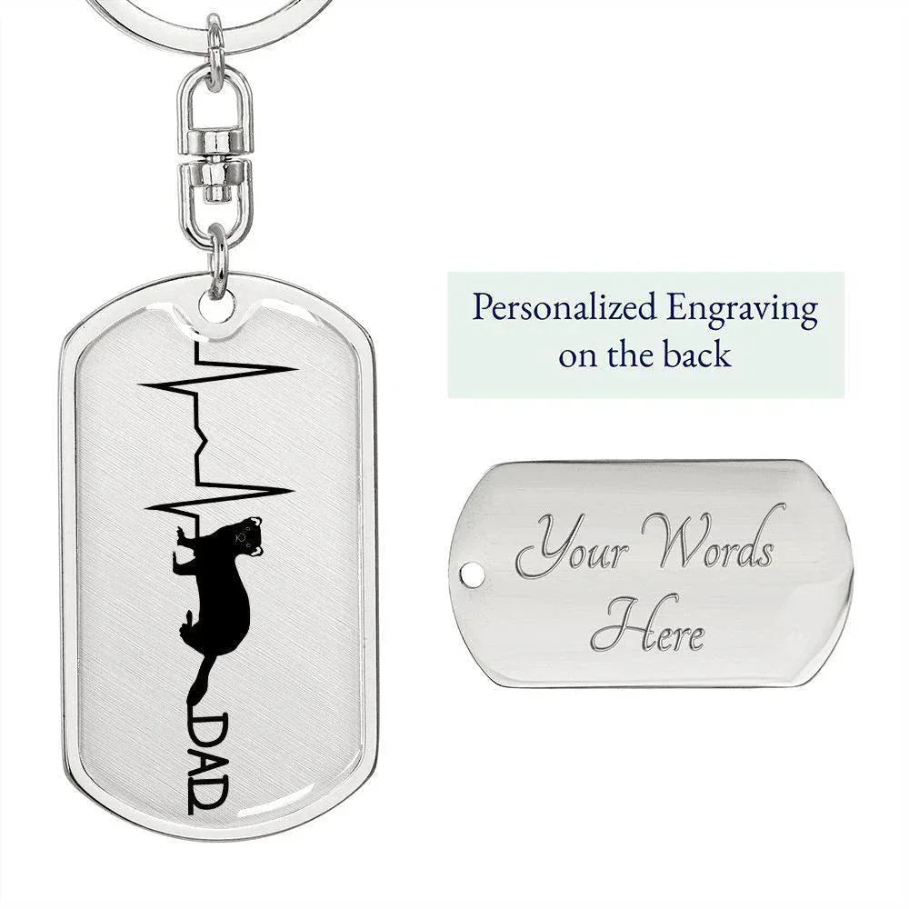 Ferret Dad Personalized Engraved Dog Tag Keychain