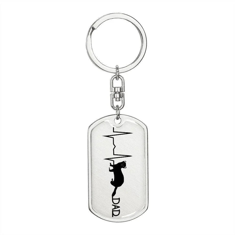 Ferret Dad Personalized Engraved Dog Tag Keychain
