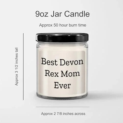 Devon Rex Cat Mom Ever Birthday Unique Gift 9oz Vanilla Soy Candle Love