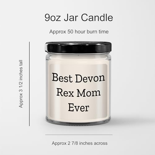 Devon Rex Cat Mom Ever Birthday Unique Gift 9oz Vanilla Soy Candle Love - Mallard Moon Gift Shop