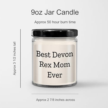 Devon Rex Cat Mom Ever Birthday Unique Gift 9oz Vanilla Soy Candle Love - Mallard Moon Gift Shop