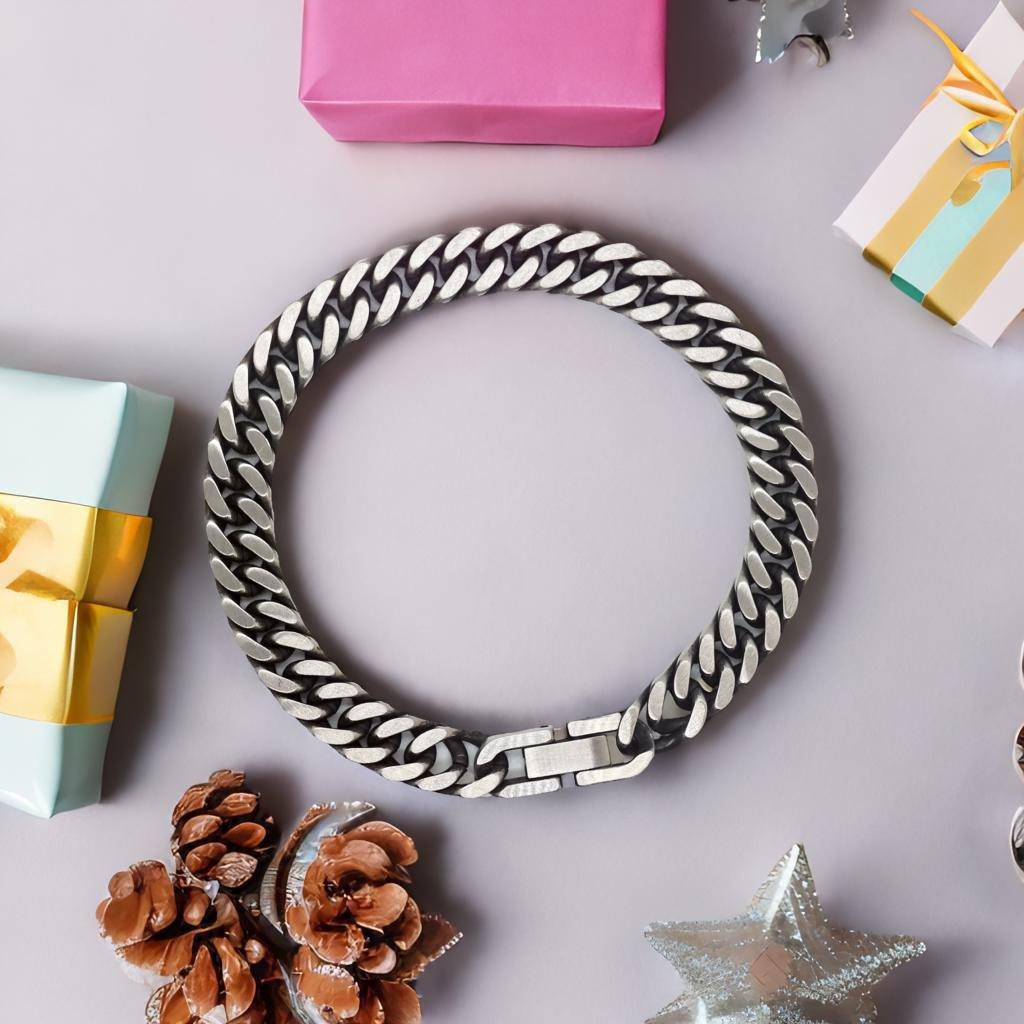 Fiance Cuban Link Chain Bracelet Motivational Message Card Birthday Christmas Gifts- Life is learning to dance in the rain, finding good in each day. I'm always with you - Mallard Moon Gift Shop