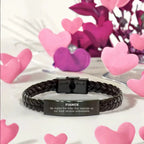 Fiance Long Distance Relationship No matter the miles that separate us, Our Bond Remains Unbreakable Braided Leather Bracelet Birthday Graduation Christmas Unique Gifts