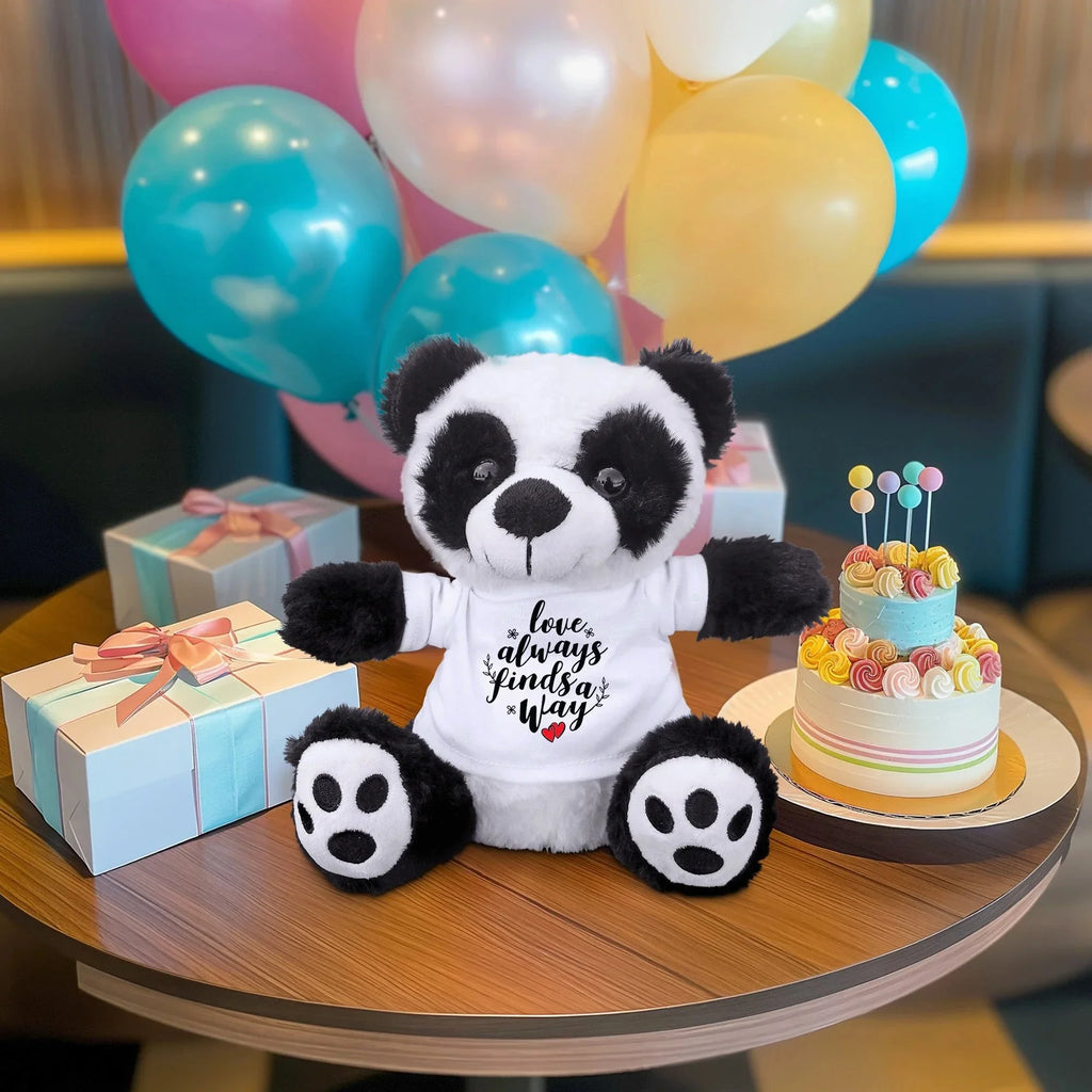 Love Finds A Way - Plush Lamb, Panda, or Teddy Bear with Tee Shirt Romantic Gift for Sweetheart