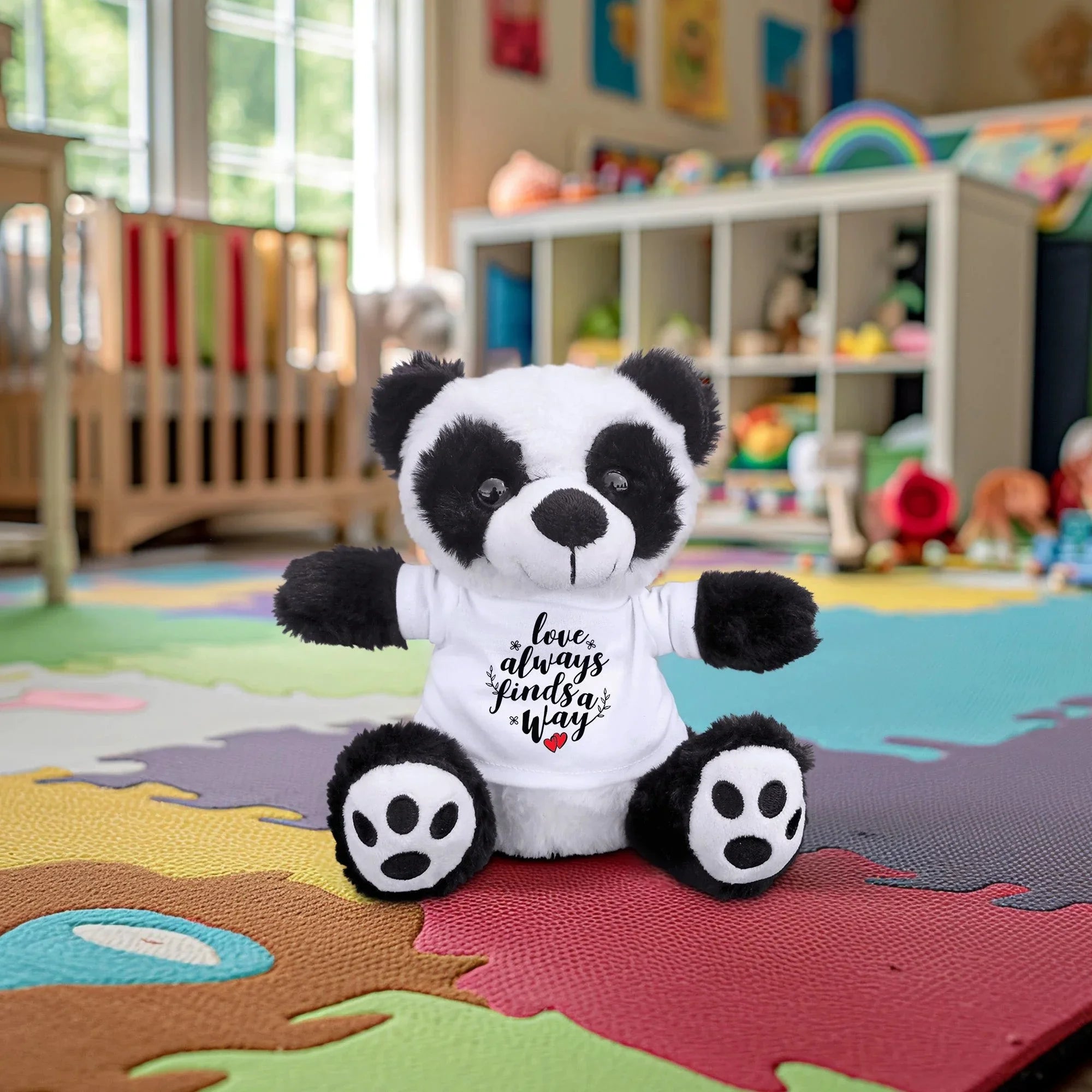 Love Finds A Way - Plush Lamb, Panda, or Teddy Bear with Tee Shirt Romantic Gift for Sweetheart