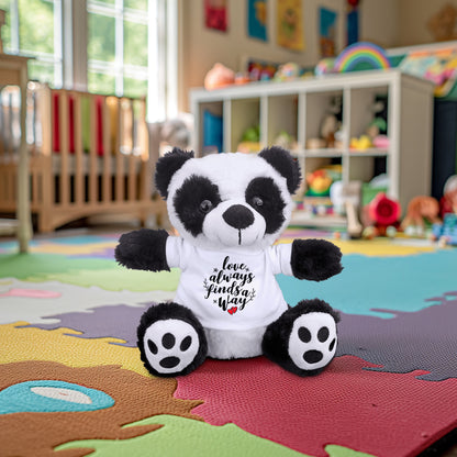 Love Finds A Way - Plush Lamb, Panda, or Teddy Bear with Tee Shirt Romantic Gift for Sweetheart - Mallard Moon Gift Shop