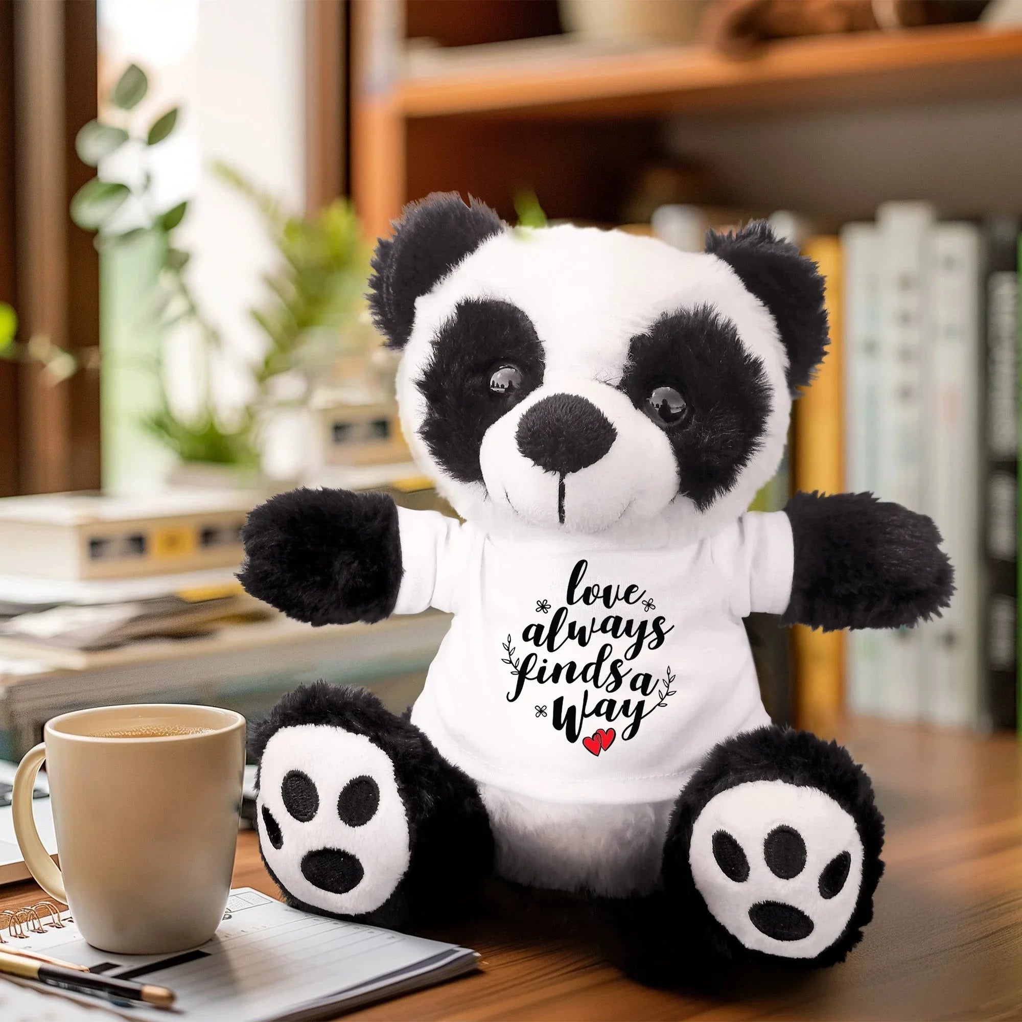 Love Finds A Way - Plush Lamb, Panda, or Teddy Bear with Tee Shirt Romantic Gift for Sweetheart