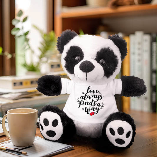 Love Finds A Way - Plush Lamb, Panda, or Teddy Bear with Tee Shirt Romantic Gift for Sweetheart