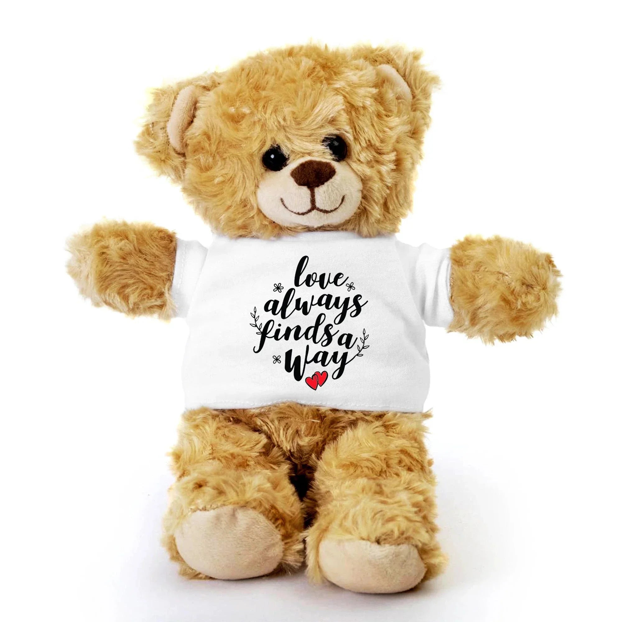 Love Finds A Way - Plush Lamb, Panda, or Teddy Bear with Tee Shirt Romantic Gift for Sweetheart