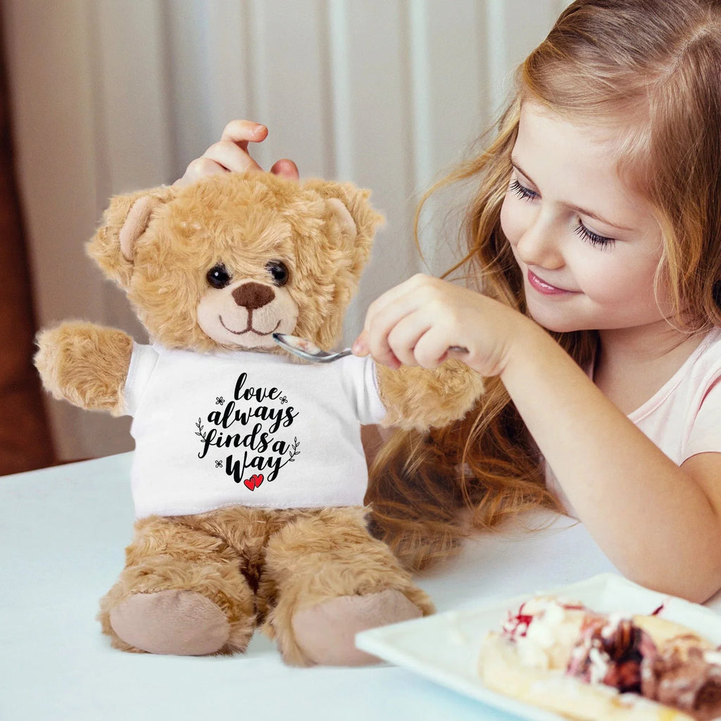 Love Finds A Way - Plush Lamb, Panda, or Teddy Bear with Tee Shirt Romantic Gift for Sweetheart