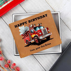Firefighter Gift Wallet – Personalized Cowhide Leather with Custom Truck, Message & Signature