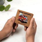Firefighter Gift Wallet – Personalized Cowhide Leather with Custom Truck, Message & Signature