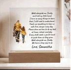 Personalized Firefighter Dad & Daughter Acrylic Plaque – Custom Poem Gift with Name – Heartfelt Father–Daughter Keepsake for Birthdays, Christmas, Father’s Day