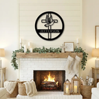 Personalized Cross & Dove Metal Wall Art – Custom Family Name Christian Steel Sign – Faith Based Farmhouse Wall Decor