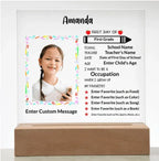 First Day of School Personalized Photo Acrylic Keepsake Plaque