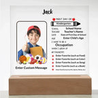 First Day of School Personalized Photo Acrylic Keepsake Plaque