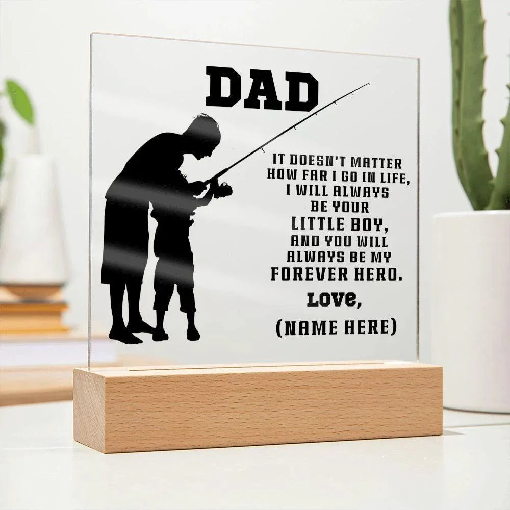Fisherman Dad Personalized Acrylic Plaque