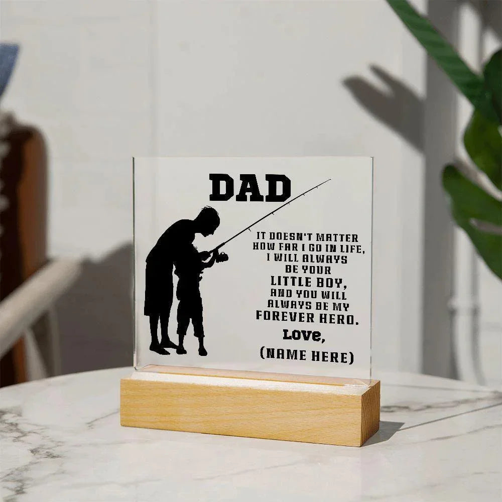 Fisherman Dad Personalized Acrylic Plaque