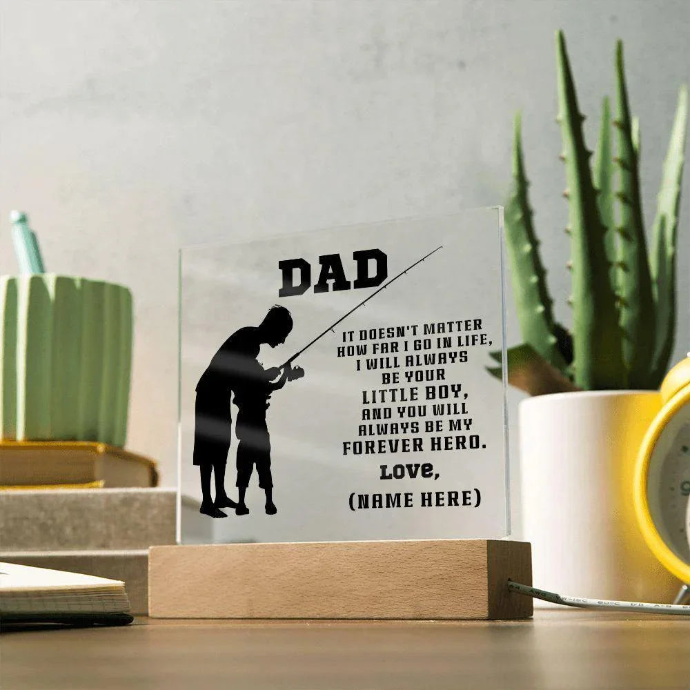 Fisherman Dad Personalized Acrylic Plaque