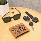Fisherman Gift - Eat Sleep Fish Repeat Leather Wallet