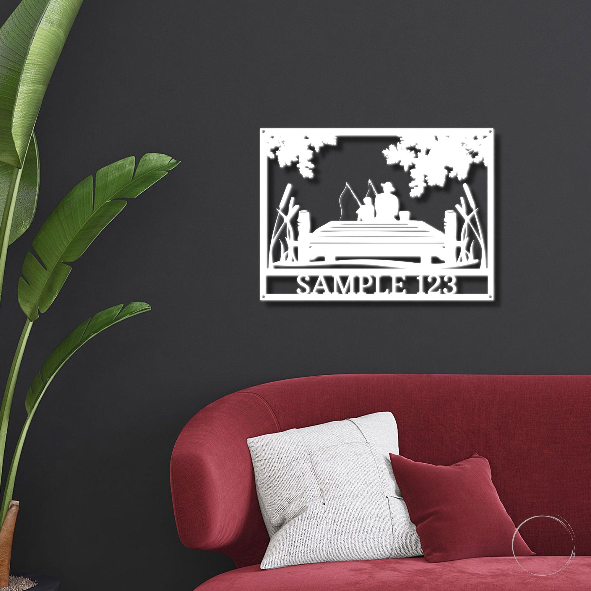 Fishing Buddies Custom Name Metal Art Wall Sign - Mallard Moon Gift Shop