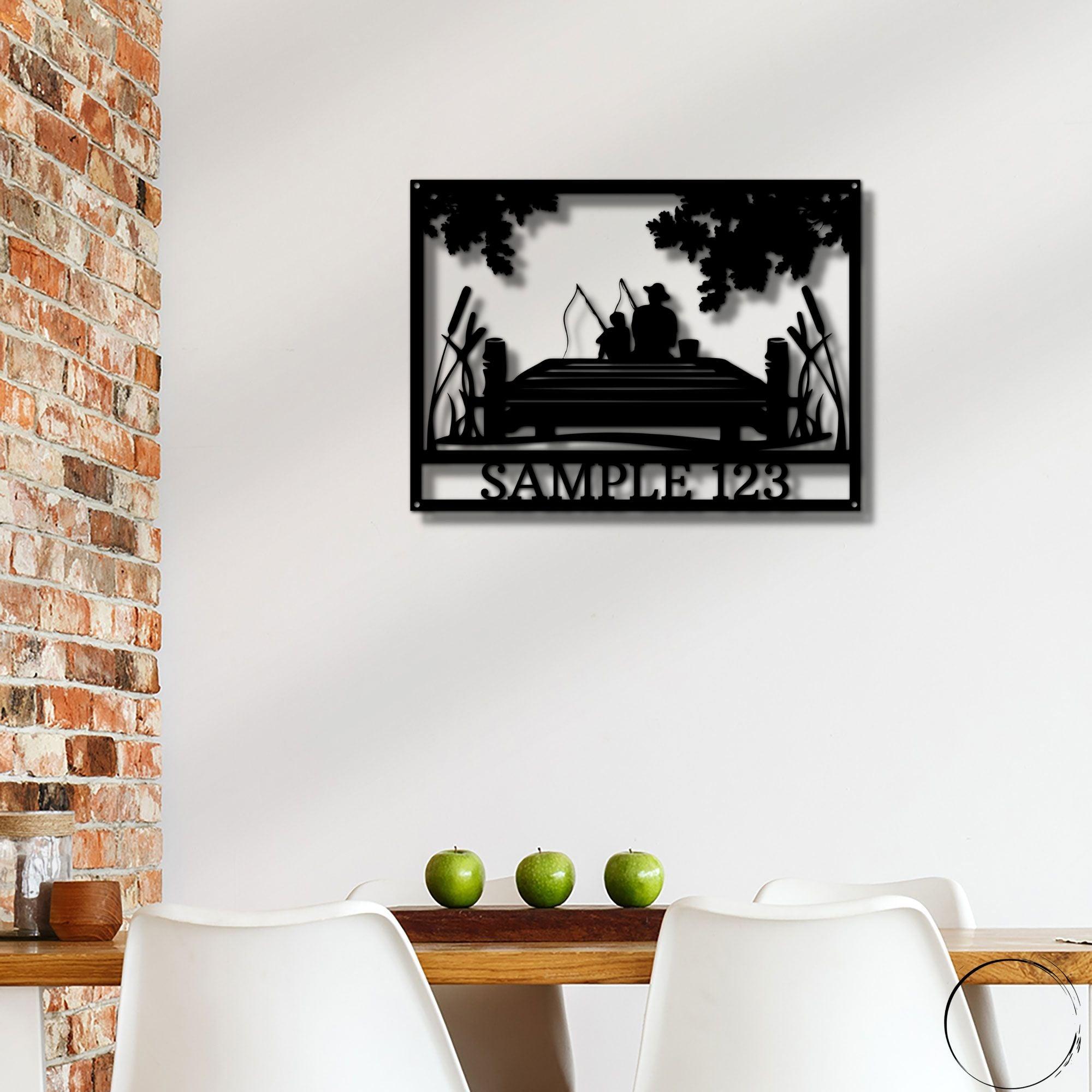 Fishing Buddies Custom Name Metal Art Wall Sign - Mallard Moon Gift Shop