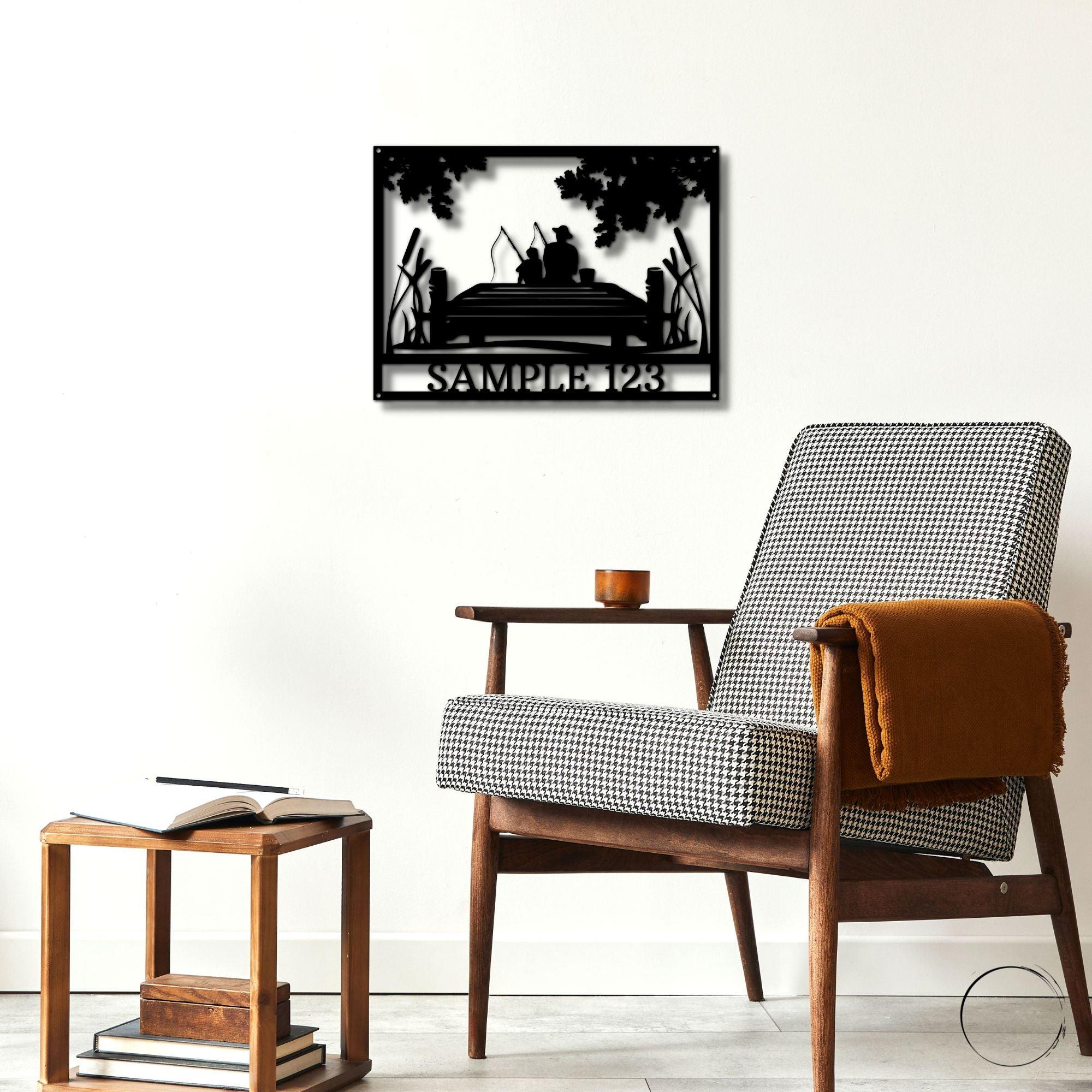 Fishing Buddies Custom Name Metal Art Wall Sign - Mallard Moon Gift Shop