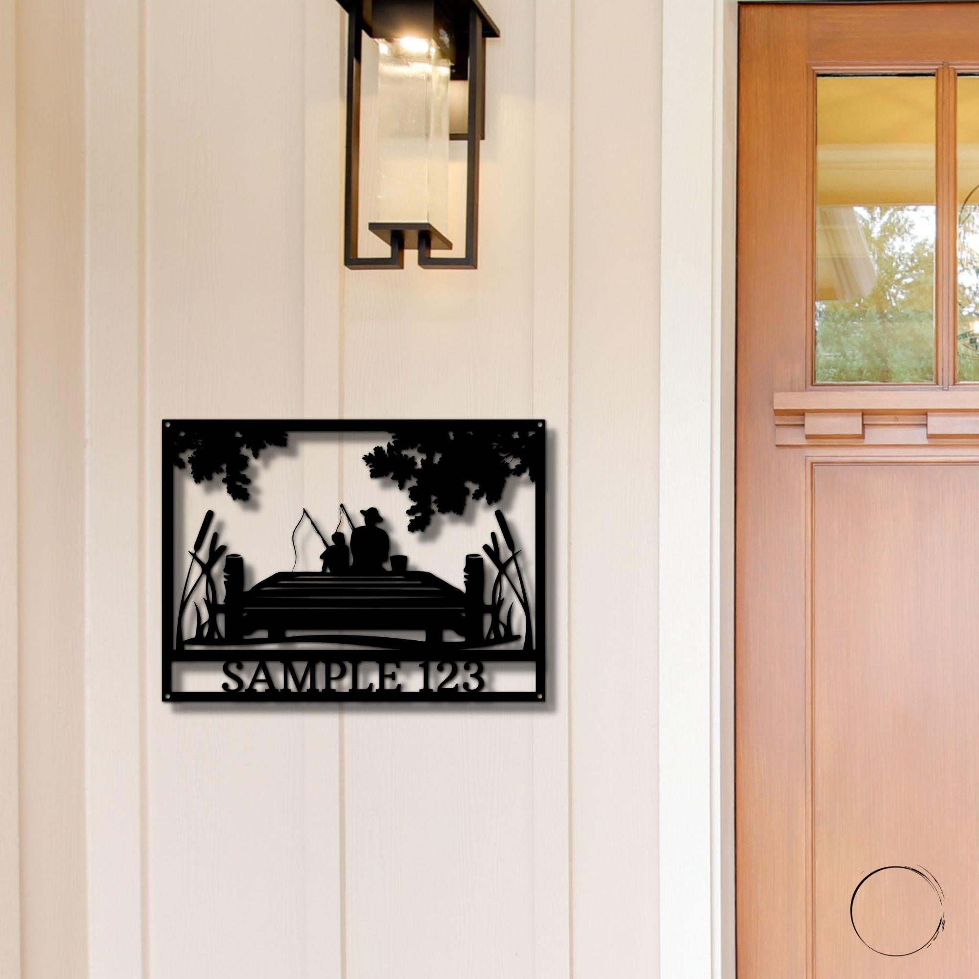 Fishing Buddies Custom Name Metal Art Wall Sign - Mallard Moon Gift Shop