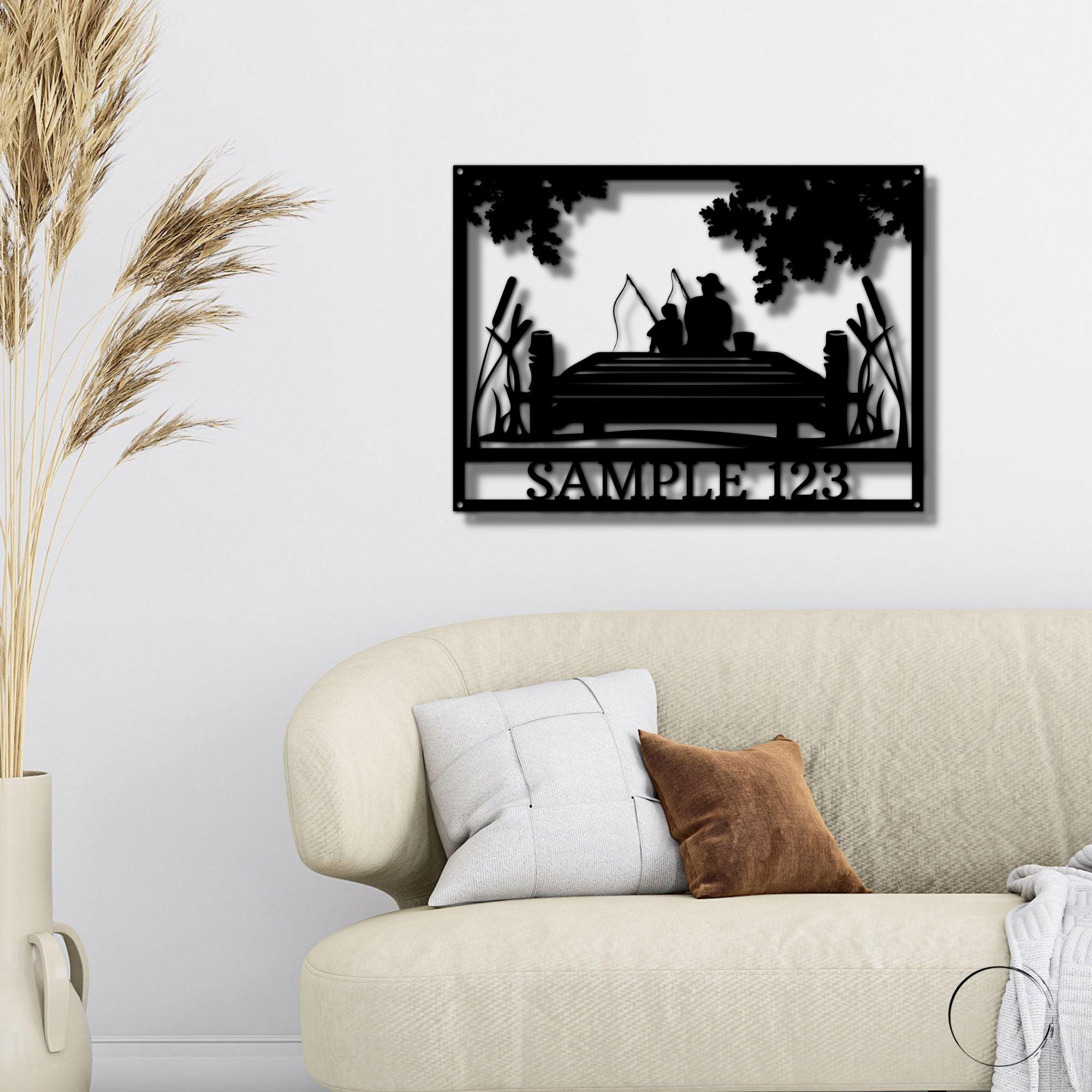 Fishing Buddies Custom Name Metal Art Wall Sign - Mallard Moon Gift Shop