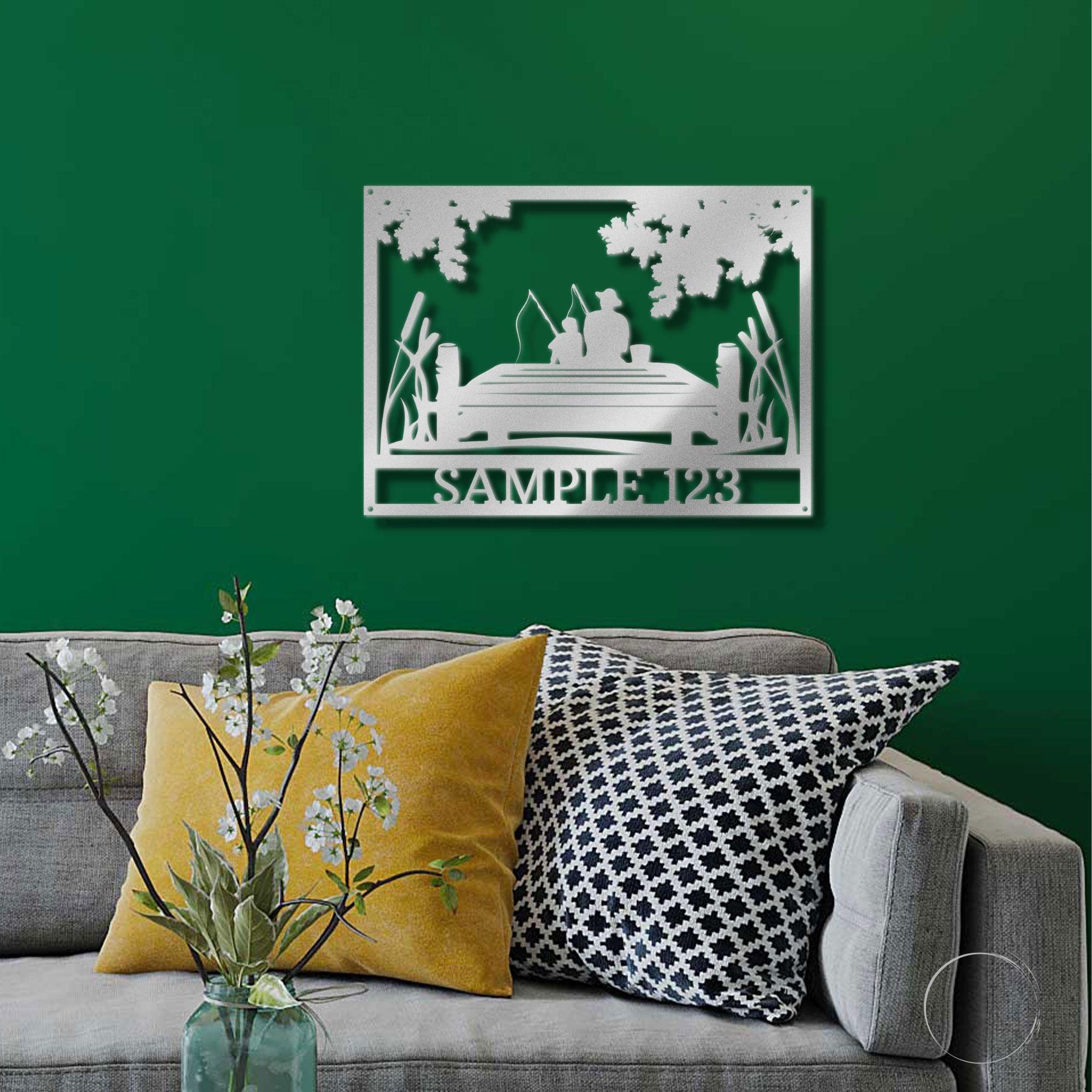 Fishing Buddies Custom Name Metal Art Wall Sign - Mallard Moon Gift Shop