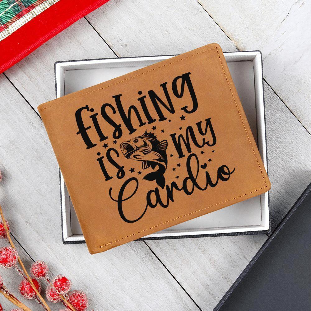 Fishing is My Cardio Leather Wallet