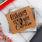 Fishing is My Cardio Leather Wallet
