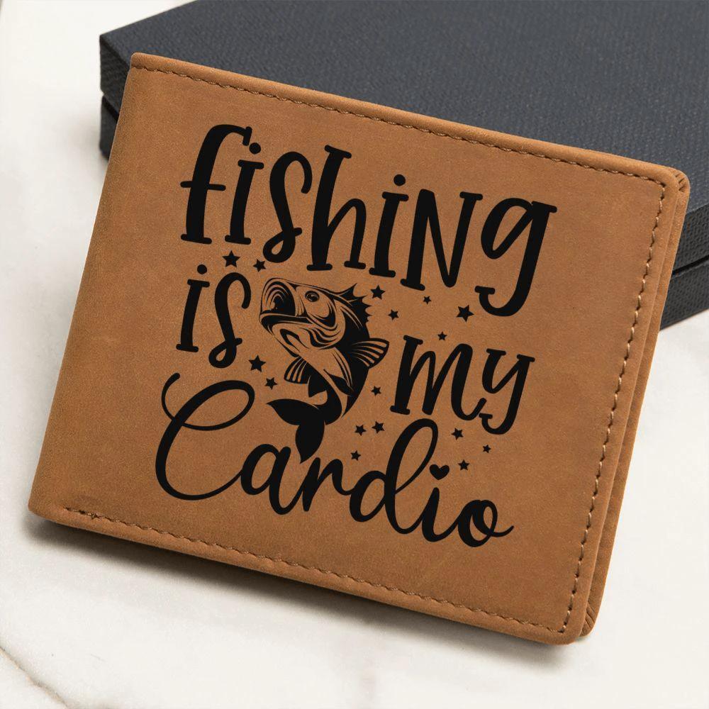 Fishing is My Cardio Leather Wallet