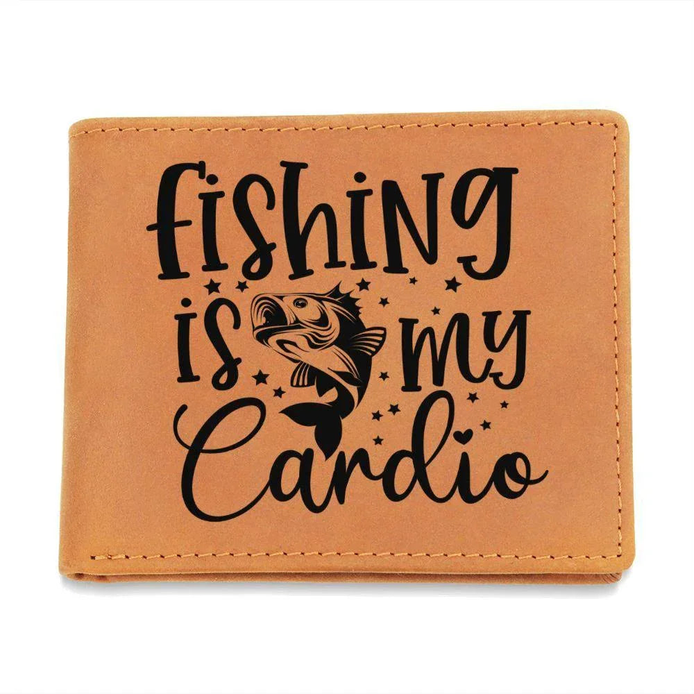 Fishing is My Cardio Leather Wallet