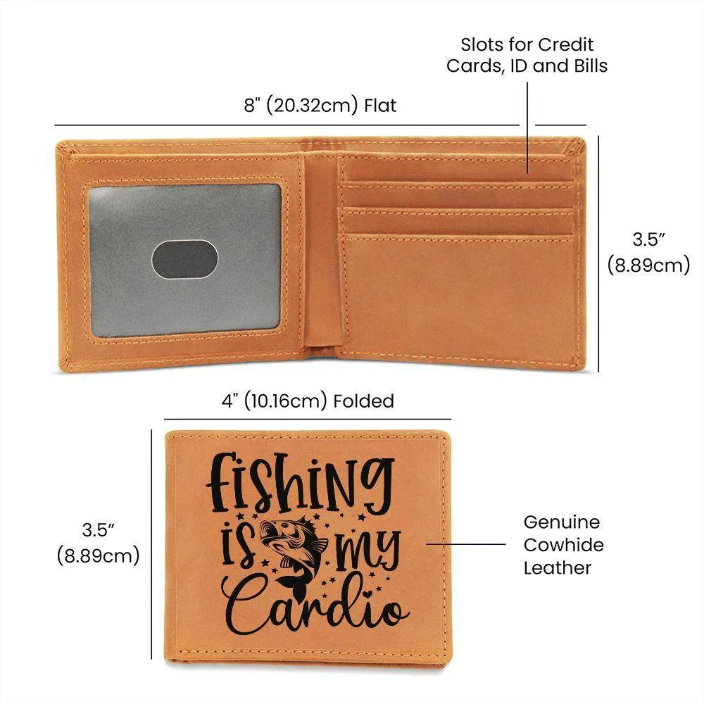 Fishing is My Cardio Leather Wallet
