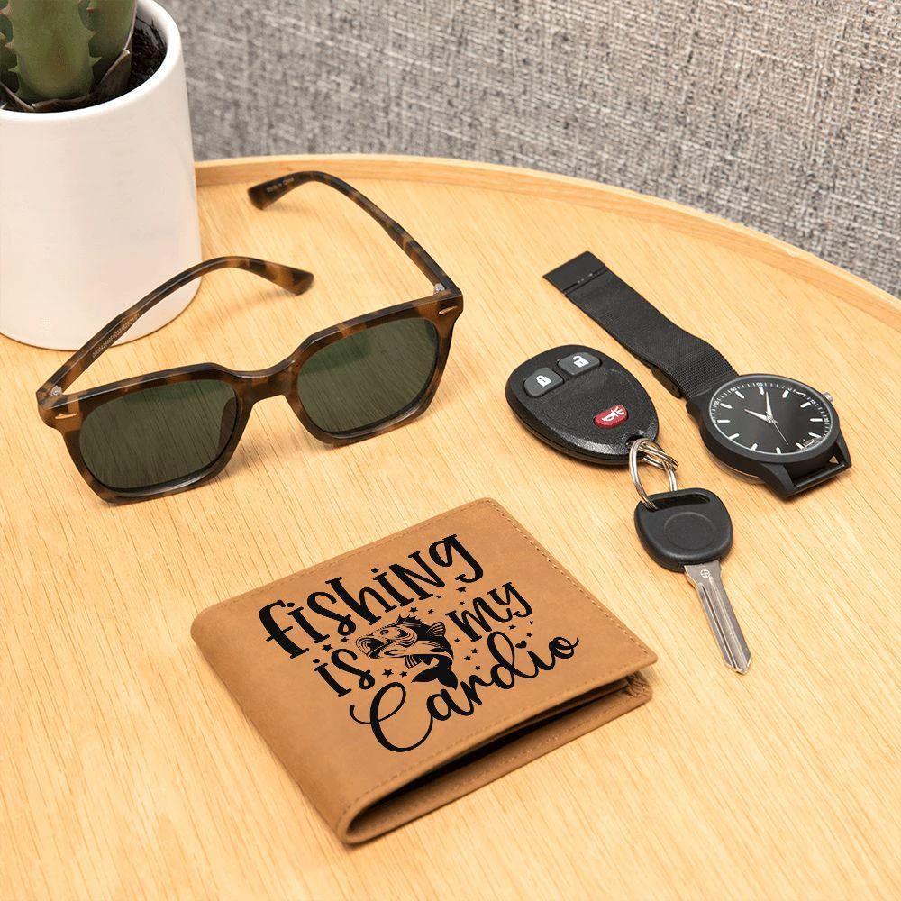 Fishing is My Cardio Leather Wallet