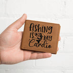 Fishing is My Cardio Leather Wallet