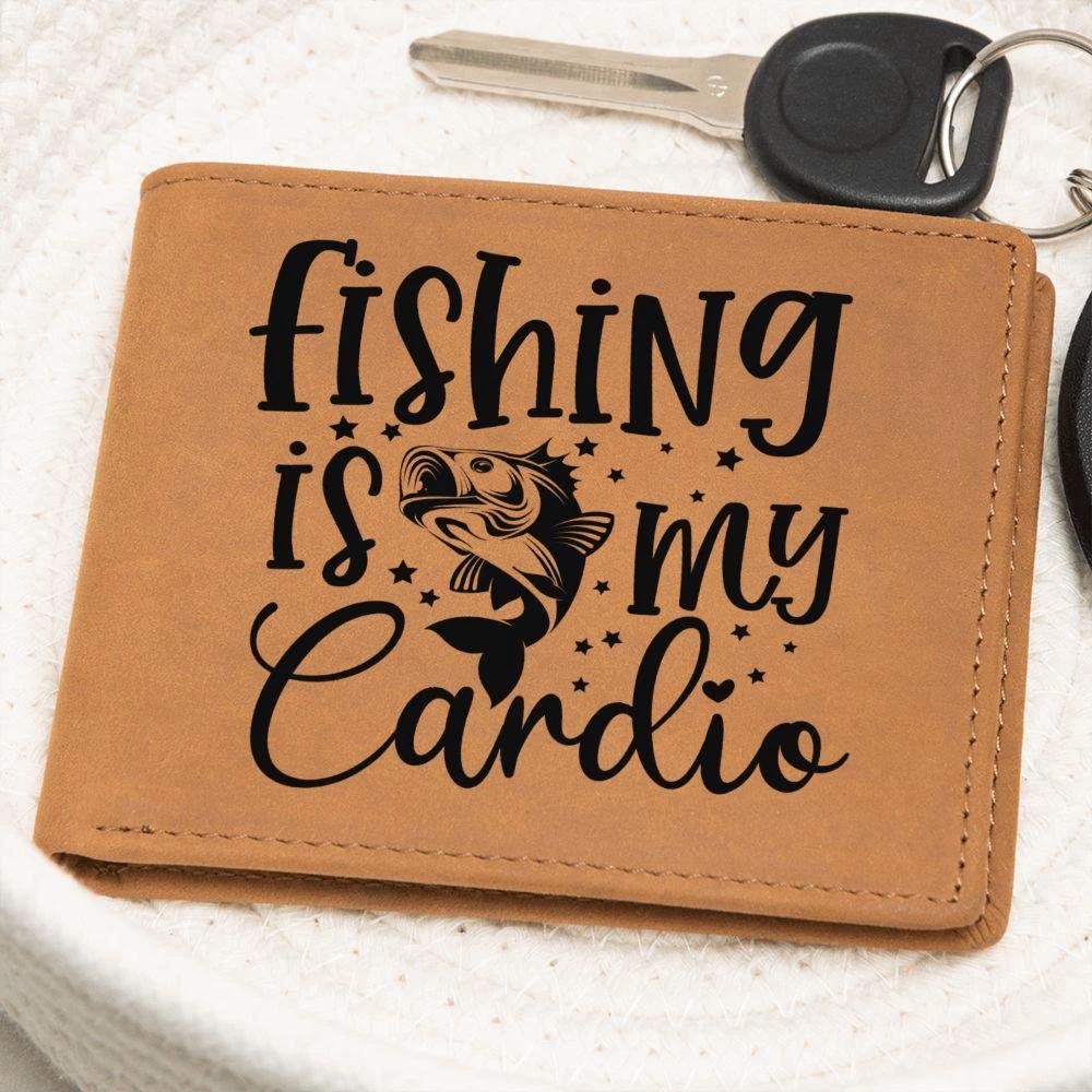 Fishing is My Cardio Leather Wallet