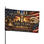 September 11 Never Forget House Flag 25 Years Remembrance