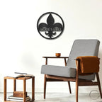 Fleur De Lis Monogram Personalized Indoor Outdoor Steel Wall Sign Art Décor