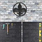 Fleur De Lis Monogram Personalized Indoor Outdoor Steel Wall Sign Art Décor