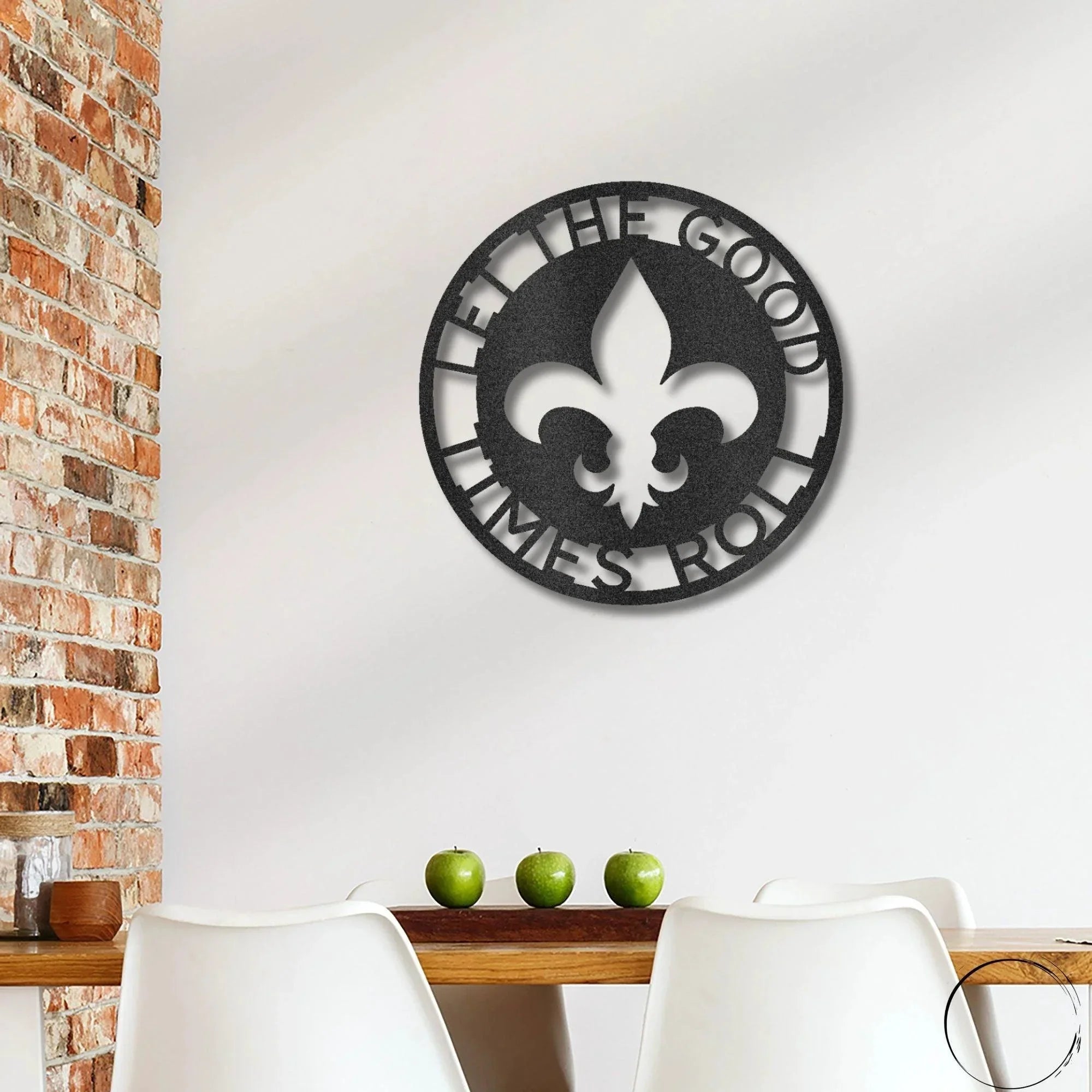Fleur De Lis Ring Monogram Personalized Indoor Outdoor Steel Wall Sign Art