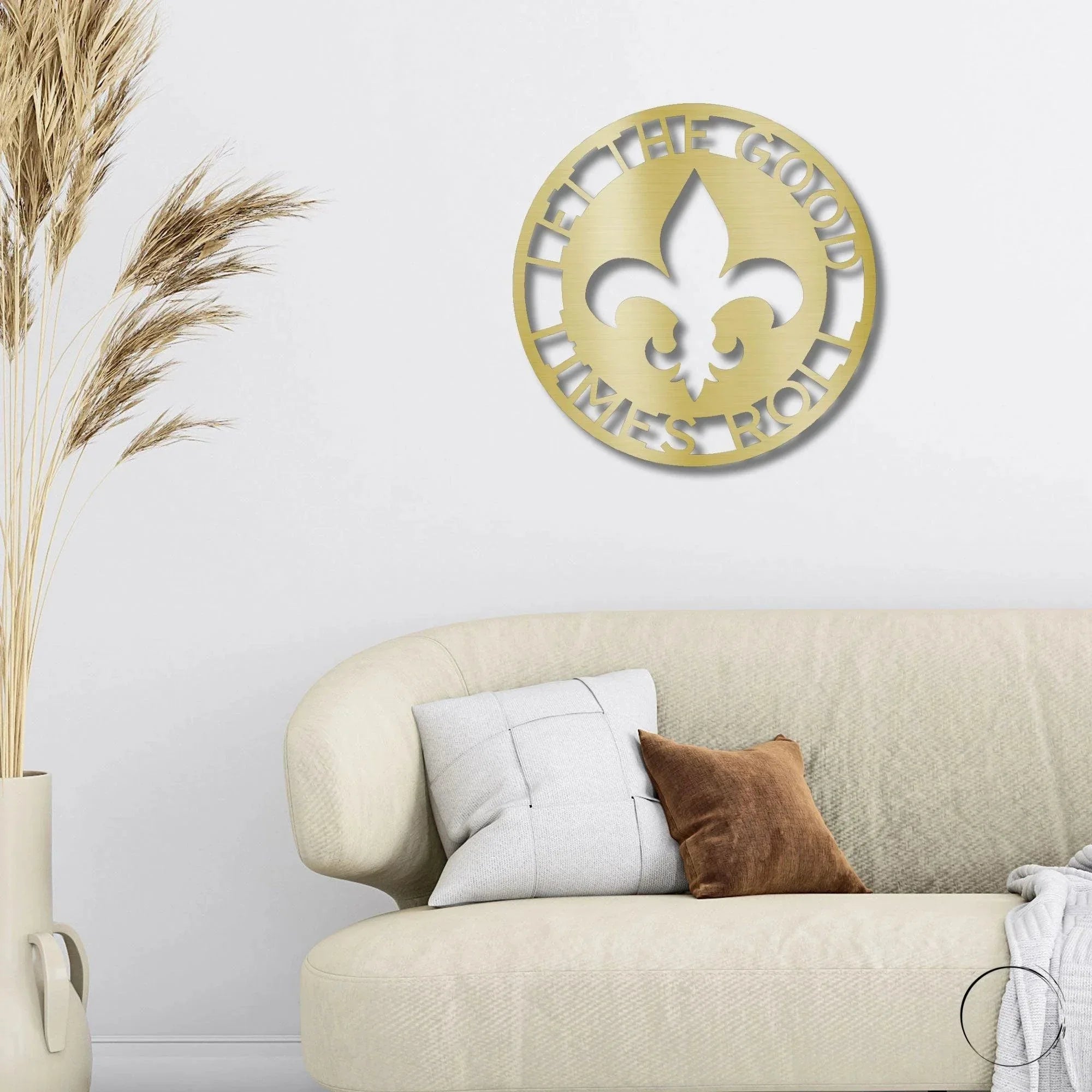 Fleur De Lis Ring Monogram Personalized Indoor Outdoor Steel Wall Sign Art