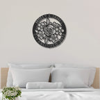 Floral Ring Monogram Personalized Metal Art Wall Sign